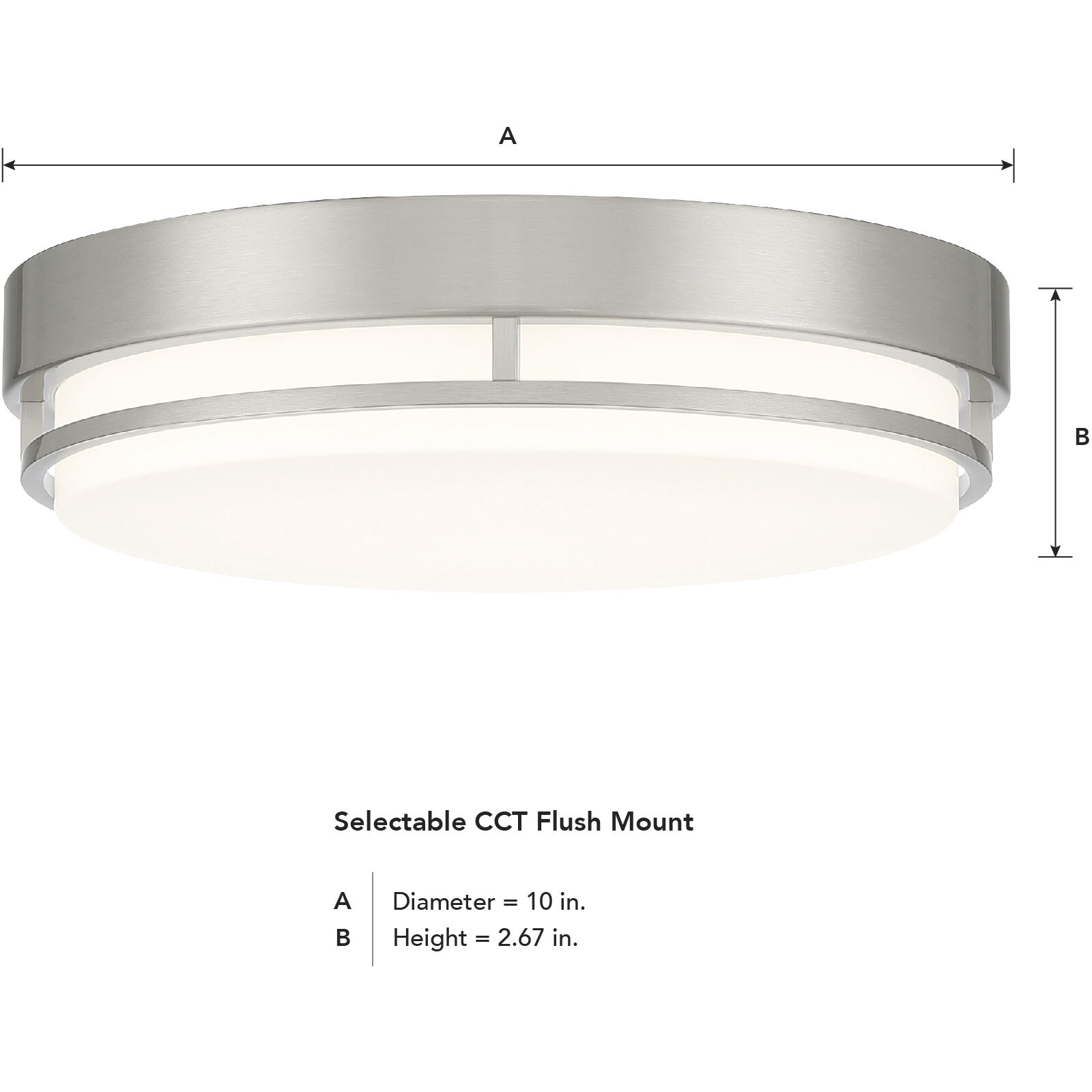 EnviroLite LED 10 inch Brushed Nickel Flush Mount Ceiling Light
